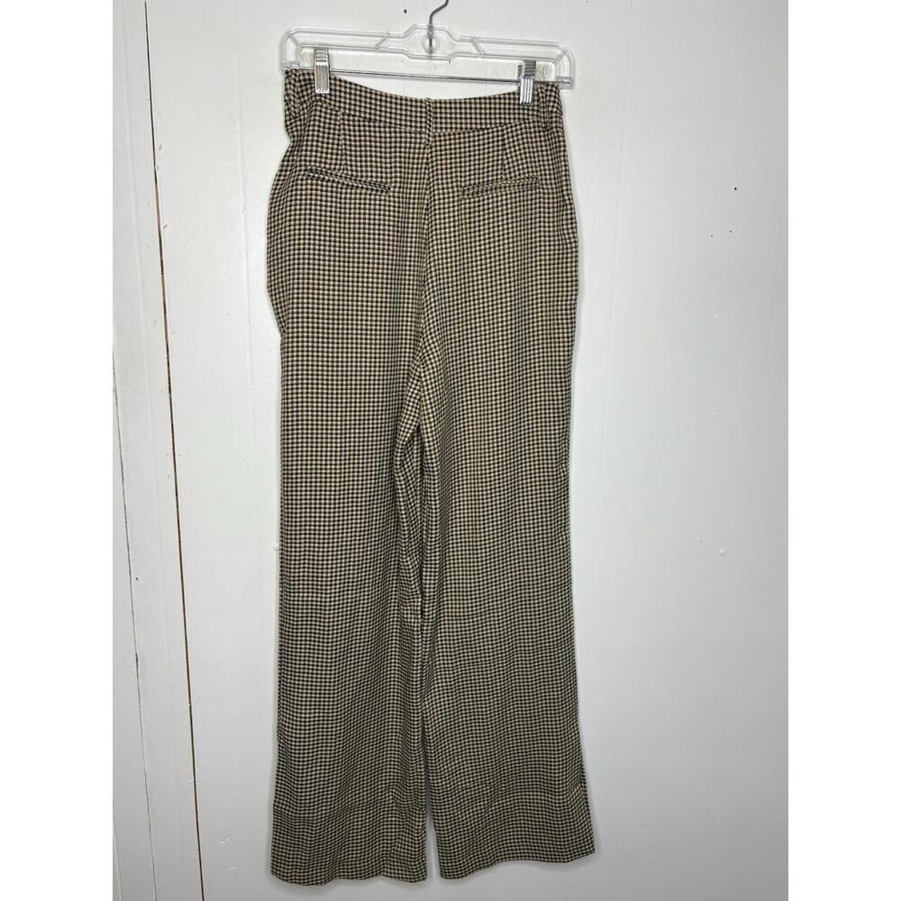Lulus Pants Womens Small Houndstooth Plaid Wide Leg High Rise Academia Pleated - Picture 2 of 10